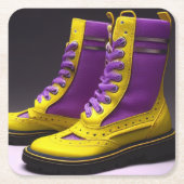 Cool Boots Vierkante Kartonnen Onderzetter (Voorkant)