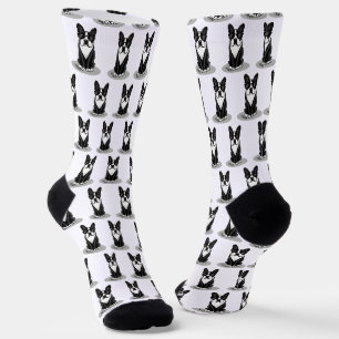 Cool Boston Terrier Dog (zwart) met zonnebril Sokken