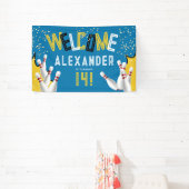 Cool Bowling Blue Strike Verjaardagsfeest Welkom Spandoek (Insitu)