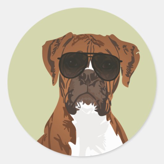Cool Boxer Dog voor Hondenliefhebbers Sticker (Voorkant)