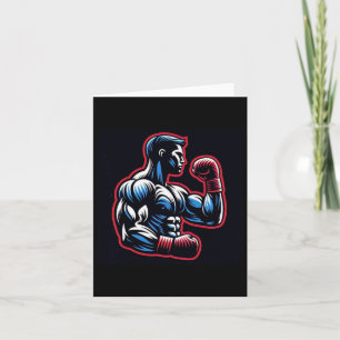 Cool Boxing Logo Strong Boxer Black Red en Blue S Kaart