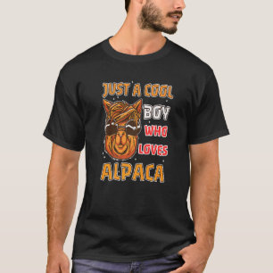 Cool Boy Cute Alpaca Mammal Llama Lama Pacos Farml T-shirt