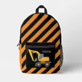 Cool boys Construction digger truck voeg naam toe Bedrukte Rugzak (Voorkant)