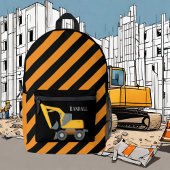 Cool boys Construction digger truck voeg naam toe Bedrukte Rugzak