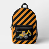 Cool boys Construction truck voeg naam toe Bedrukte Rugzak (Voorkant)