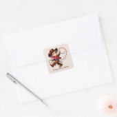 Cool boys Cowboy tekst toevoegen Vierkante Sticker (Envelop)