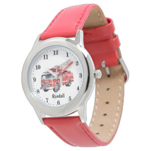Cool Boys Fire truck naam toevoegen Horloge