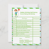 Cool Boy's Golfing Birthday Party Score Kaart Notitiekaartje (Voorkant)