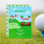 Cool Boy's Golfing Thema Verjaardagsfeest Kaart