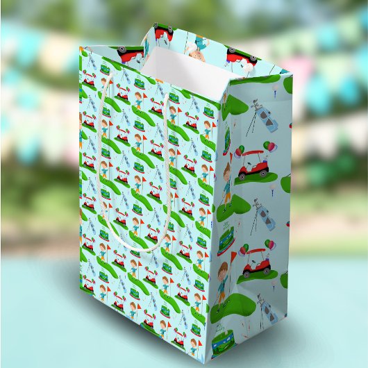 Cool Boy's Golfing Thema Verjaardagsfeest Medium Cadeauzakje