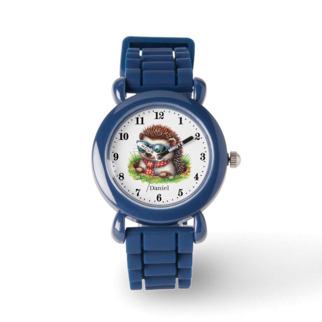 Cool boys hedgehog naam toevoegen horloge (Voorkant)