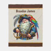 Cool boys pirate lovers add name  fleece deken (Voorkant)