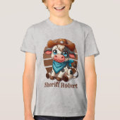 Cool boys sheriff tekst toevoegen koe Tri-Blend shirt (Voorkant)