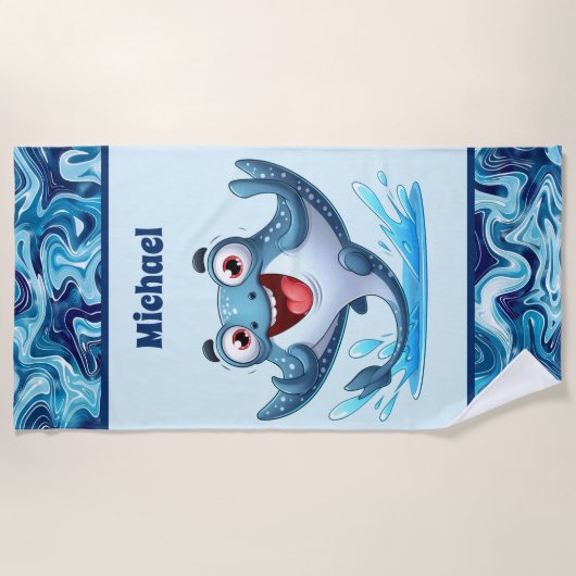 Cool boys stekelrog naam toevoegen strandlaken (Voorkant)