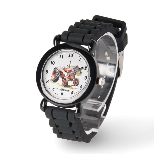 Cool boys tractor naam toevoegen horloge (Hoek)