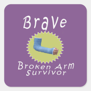 Cool Brave Broken Arm Survivor Gift voor Jongens Vierkante Sticker