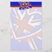 Cool Britse Vlag Hart Ontwerp Briefpapier (Voorkant)