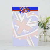 Cool Britse Vlag Hart Ontwerp Briefpapier (Staand voorkant)