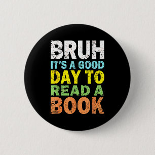 Cool bro boeklezend boekenliefhebber boekenwurm vo ronde button 5,7 cm