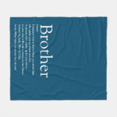 Cool Broer Definitie Citaat Modern Blauw Plezierig Fleece Deken (Voorkant (Horizontaal))