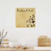 Cool Broken Clock Poster! Poster (Keuken)
