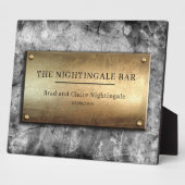 Cool Bronze Gray Concrete Custom Memorial Plaque Fotoplaat (Zijkant)
