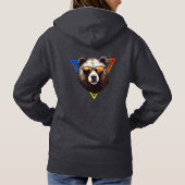 Cool Brown Beer met zonnebril Fun Hoodie (Achterkant)