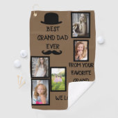Cool Brown Beste Grand Dad Ooit Zwart Scripts Foto Golfhanddoek (Insitu)
