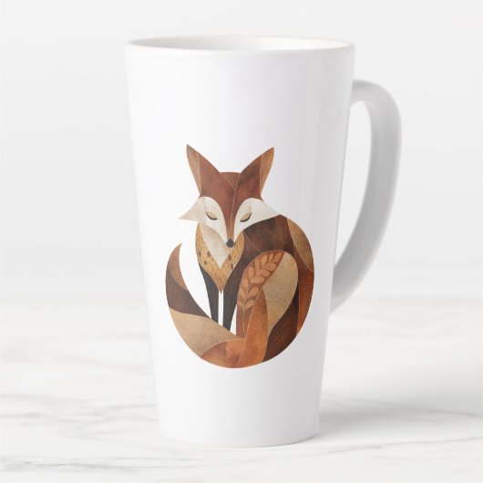 Cool Brown Cream Sinaasappel Fox Latte Mok (Rechterhoek)