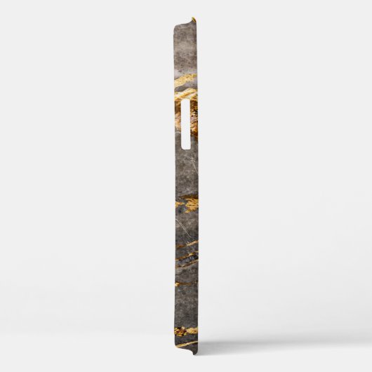 Cool Brown Gold Marble Texble Monogram Case-Mate iPhone Case (Achterkant / Rechts)