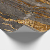 Cool Brown Gold Marble Texture Cadeaupapier (Hoek)