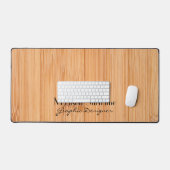 Cool bruin bamboe houtprint Jouw naam Bezetting Bureaumat (Keyboard & Muis)