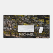 Cool Bruin mossy hout schors Uw aangepaste naam Bureaumat (Keyboard & Muis)