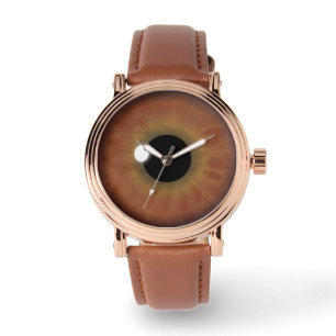 Cool Bruin Oog Iris Oogbal Custom Polshorloge Horloge