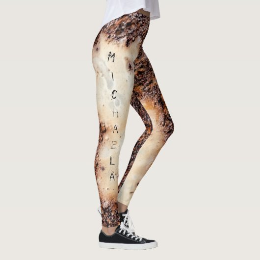 Cool bruin roestig metaal textuur Custom naam Leggings (Rechts)