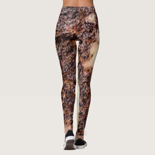Cool bruin roestig metaal textuur Custom naam Leggings (Achterkant)