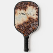 Cool bruin roestig metaal textuur Custom naam Pickleball Paddle (Achterkant)