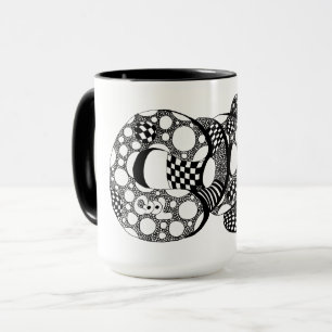 Cool, Bubble Letter Art, Boho, Hippie, Café Mug