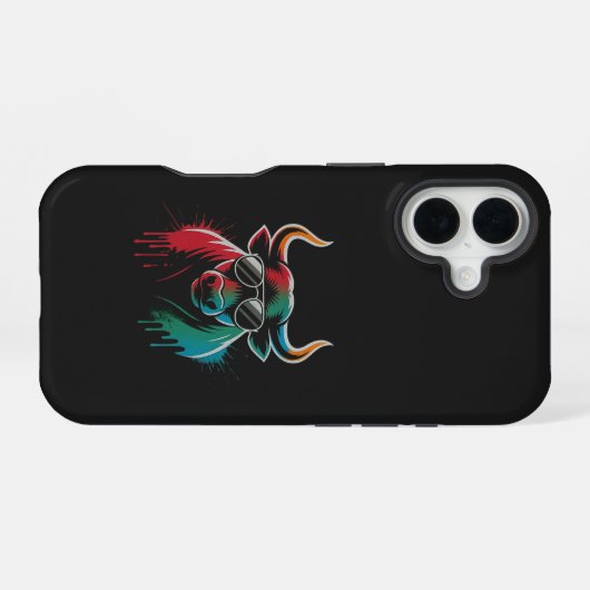 "Cool Bull Drip – Neon Street Art Vibe" iPhone 16 Hoesje (Achterkant horizontaal)