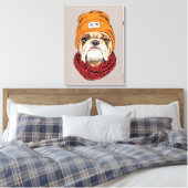 Cool Bulldog Canvas Afdruk (Insitu (Slaapkamer))