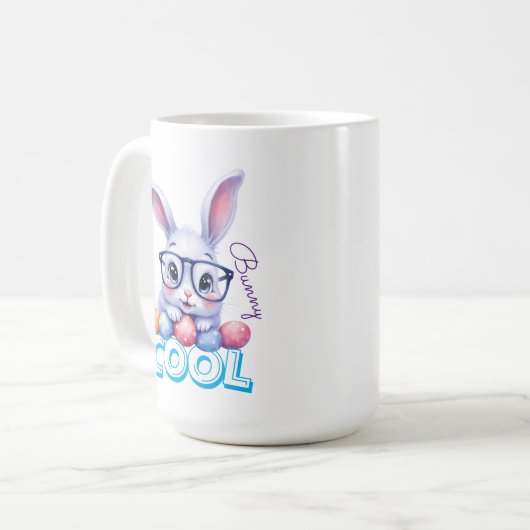 Cool Bunny Easter Personalized Koffiemok (Voorkant links)