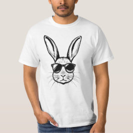 Cool Bunny Gezicht met Zonnebril Mannen Boy Paasda T-shirt