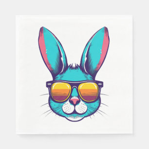 Cool Bunny Gezicht Zonnebril Voor Pasen Konijn Servet