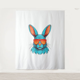 Cool Bunny Gezicht Zonnebril Voor Pasen Konijn Wandkleed