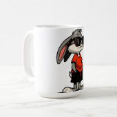 Cool Bunny in Shades Cartoon Illustration Koffiemok (Voorkant links)