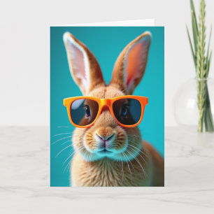 Cool Bunny Portretkaart Kaart
