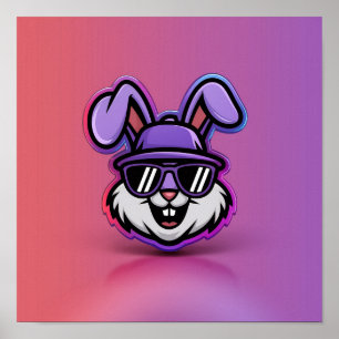 Cool Bunny Poster: Stijlvolle & Leuke Muur Kunst! Poster