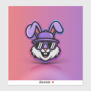 Cool Bunny Sticker: trendy en leuk ontwerp! Sticker