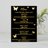 Cool Butterfly-thema verjaardagsdiner menu (Staand Voorkant)