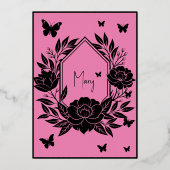 Cool Butterfly-thema verjaardagsdiner menu (Achterkant)